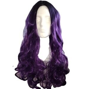 NWT LONG PURPLE CURLY WIG Daily Use, Halloween, Costume, Cosplay